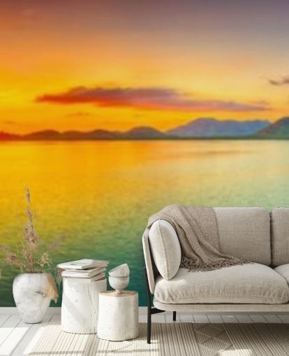 dramatic orange and blue sky wallpaper