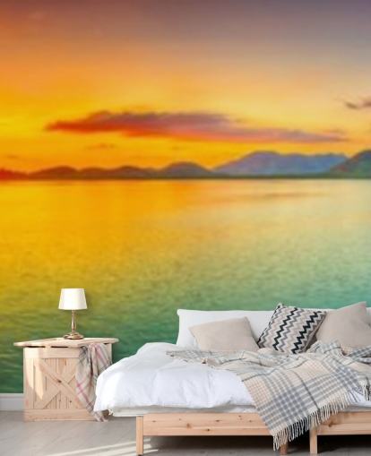 dramatic orange and blue sky wallpaper