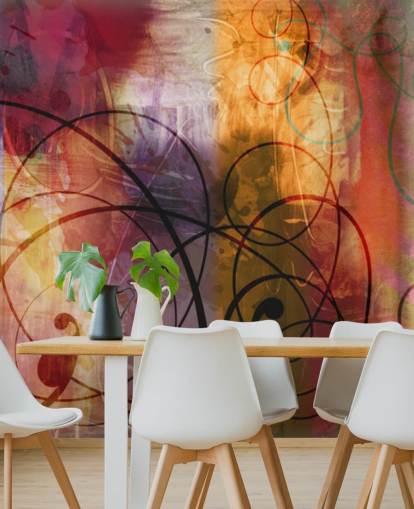 Kleurrijk Swirl Abstract Behang