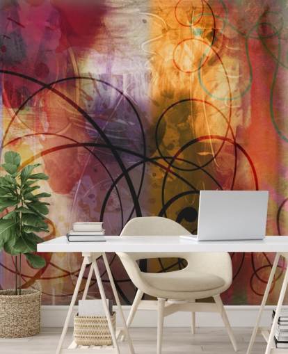 Kleurrijk Swirl Abstract Behang Kleurrijk Swirl Abstract Behang