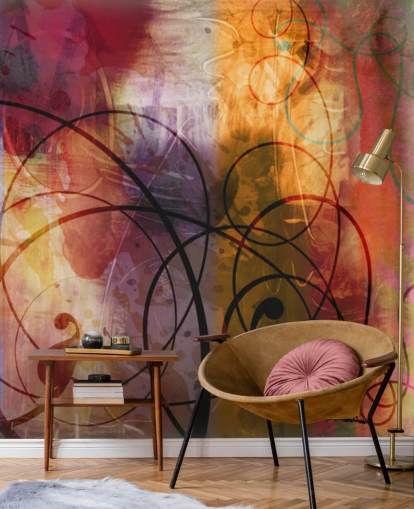 Kleurrijk Swirl Abstract Behang