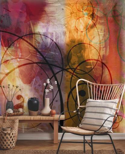 Kleurrijk Swirl Abstract Behang