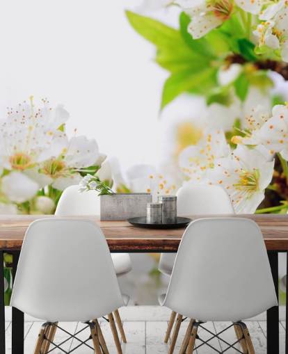 White Plum Blossom Branch Wallpaper