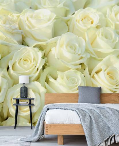 Papel Pintado Rosas Blancas