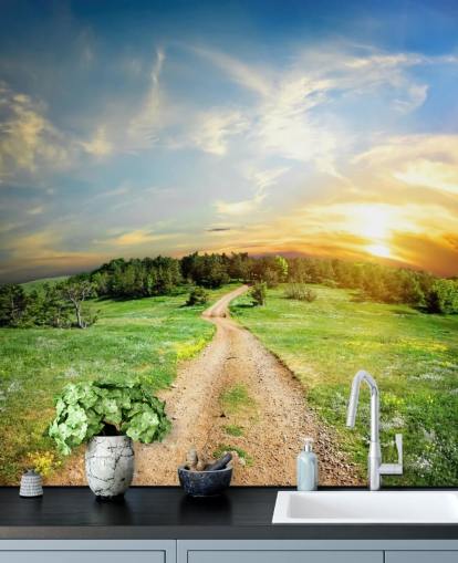 Caminho para a floresta papel de parede