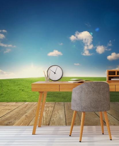 Blue Sky and Green Garden Wall Mural