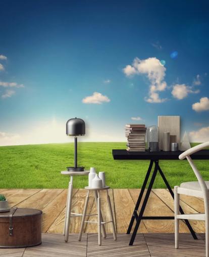 Blue Sky and Green Garden Wall Mural