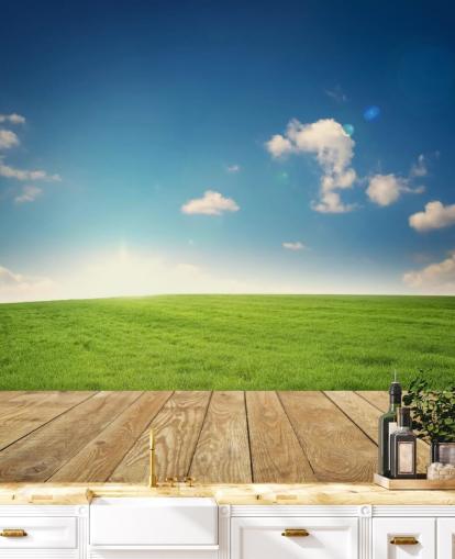 Blue Sky and Green Garden Wall Mural