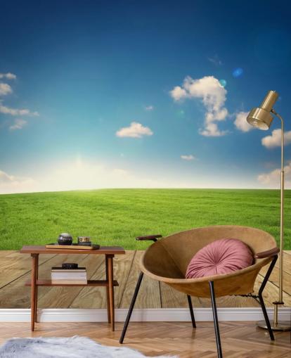 Blue Sky and Green Garden Wall Mural