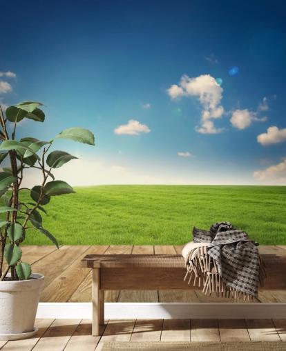 Blue Sky and Green Garden Wall Mural