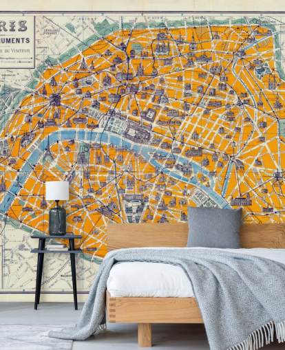 Orange Map of Paris Wallpaper Orange Map of Paris Wallpaper