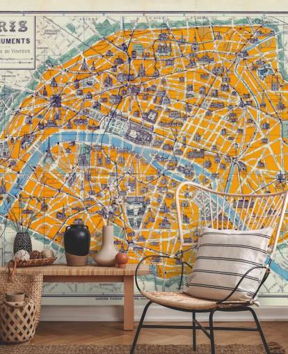 Orange Kart over Paris Bakgrunn