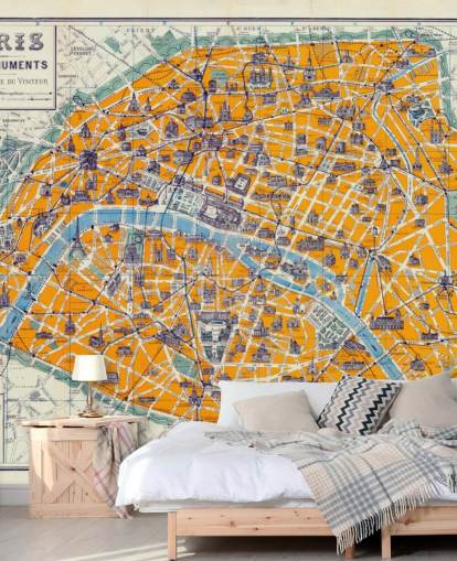 Orange Kort over Paris Baggrund