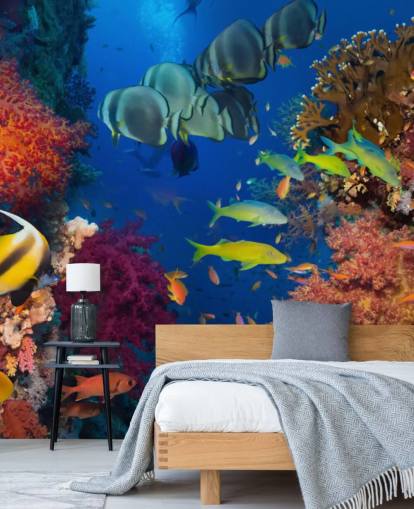 Papel pintado Colorido coral y peces Papel pintado Colorido coral y peces
