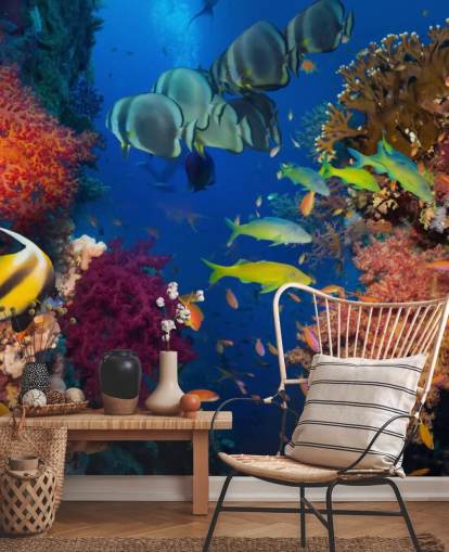 Fargerik korall og fisk tapet