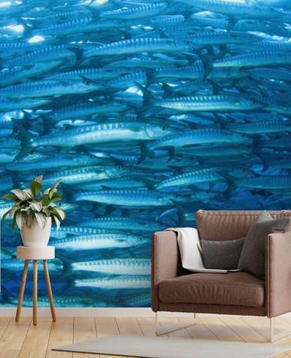 Shiny Fish Group Behang