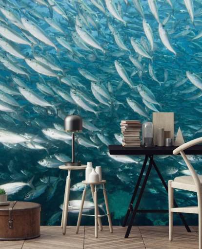 School of Grey Fish Wallpaper School of Grey Fish Wallpaper