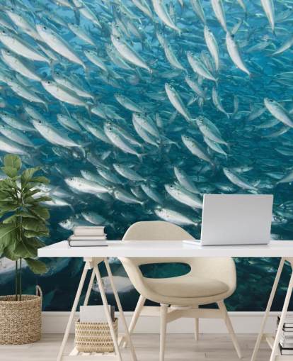 Skole af Grå Fisk Baggrund