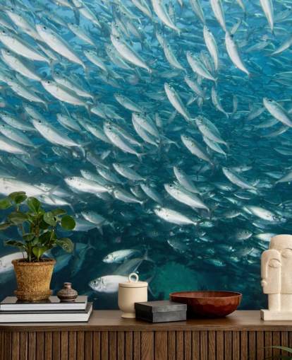 School of Grey Fish Wallpaper