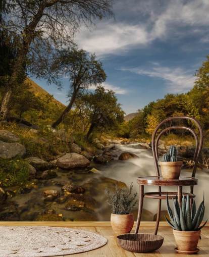 Decorazione murale con fiume di montagna Decorazione murale con fiume di montagna
