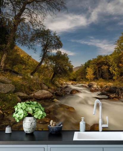 Mountain River Wall Mural Mountain River Wall Mural