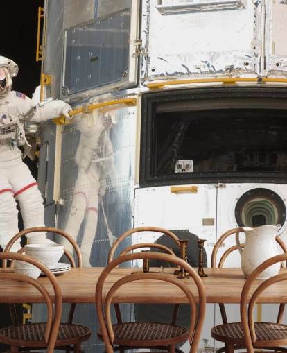 Sair com o mural de papel de parede Hubble