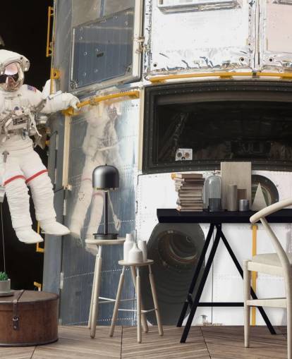 Sair com o mural de papel de parede Hubble