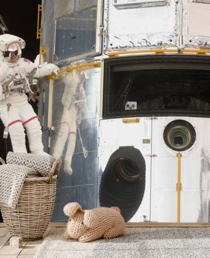 Sair com o mural de papel de parede Hubble