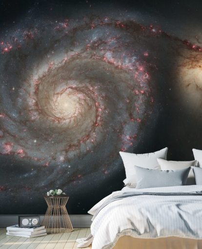 Whirlpool Galaxy M51 og følgesvend Galaxy vægmaleri