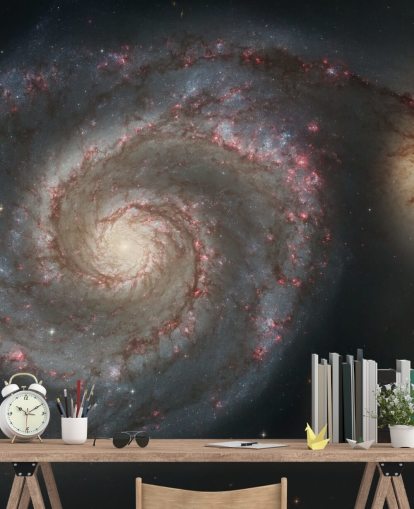 Papier Peint Fresque Whirlpool Galaxy M51 et Companion Galaxy