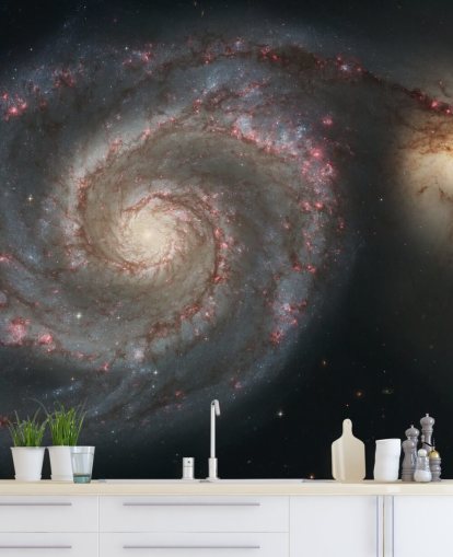 Papier Peint Fresque Whirlpool Galaxy M51 et Companion Galaxy