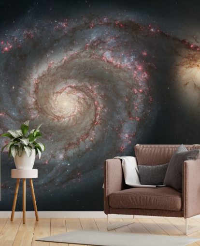 Whirlpool Galaxy M51 and Companion Galaxy Mural