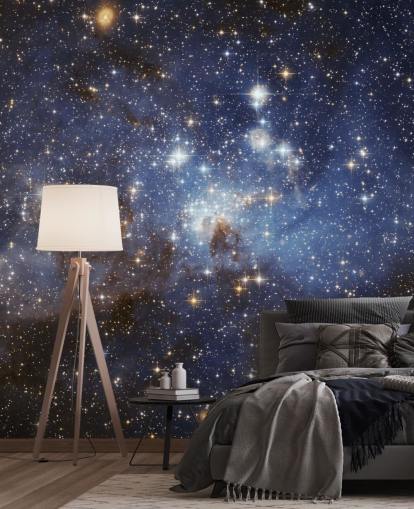 blue and gold space wallpaper mural called LH 95 in the Large Magellanic Cloud for bedrooms blue and gold space wallpaper mural called LH 95 in the Large Magellanic Cloud for bedrooms