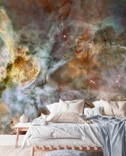 nebula wallpaper mural called The Carina Nebula: Star Birth in the Extreme at Wallsauce for bedrooms, kitchens and bathrooms