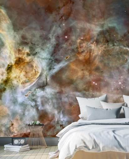 nebula-taustakuvamaalaus nimeltä The Carina Nebula: Star Birth in the Extreme at Wallsauce makuuhuoneisiin, keittiöihin ja kylpyhuoneisiin