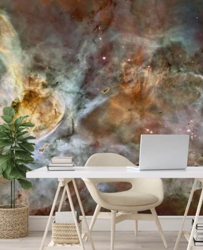 nebula wallpaper mural called The Carina Nebula: Star Birth in the Extreme at Wallsauce for bedrooms, kitchens and bathrooms