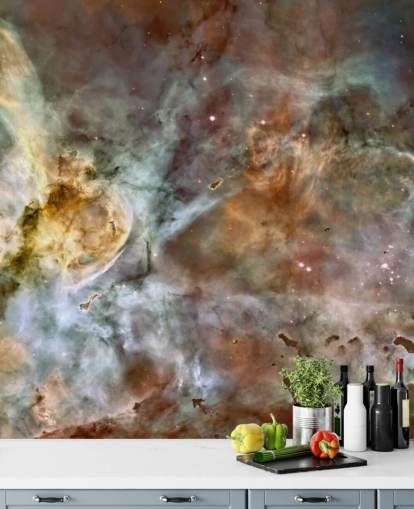 nebula wallpaper mural called The Carina Nebula: Star Birth in the Extreme at Wallsauce for bedrooms, kitchens and bathrooms