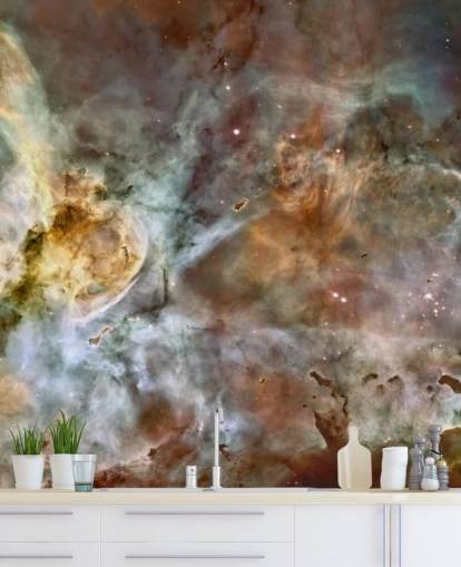 tåge tapetmaleri kaldet The Carina Nebula: Star Birth in the Extreme at Wallsauce til soveværelser, køkkener og badeværelser