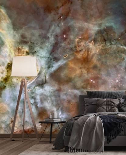 papier peint mural en forme de nébuleuse intitulé The Carina Nebula : Star Birth in the Extreme at Wallsauce pour les chambres, les cuisines et les salles de bain
