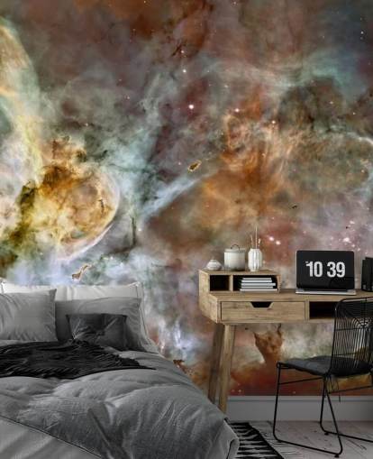 nebula muurschildering genaamd The Carina Nebula: Star Birth in the Extreme at Wallsauce voor slaapkamers, keukens en badkamers