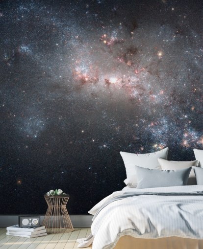 Stellar Fireworks Ablaze in Galaxy NGC4449 Mural