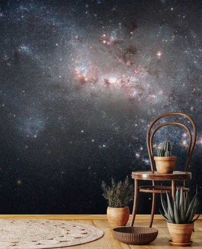 Stellar Fireworks Ablaze in Galaxy NGC4449 Mural