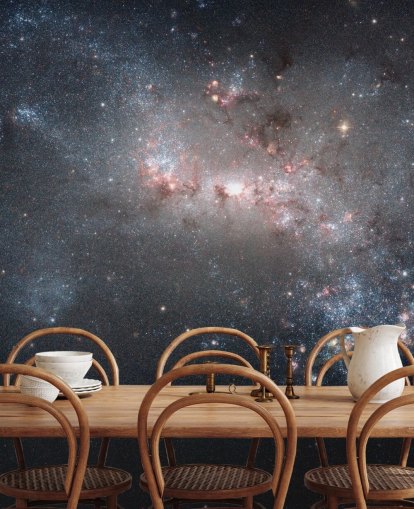 Stellar Fireworks Ablaze in Galaxy NGC4449 Mural