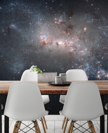 Stellar Fireworks Ablaze in Galaxy NGC4449 Mural