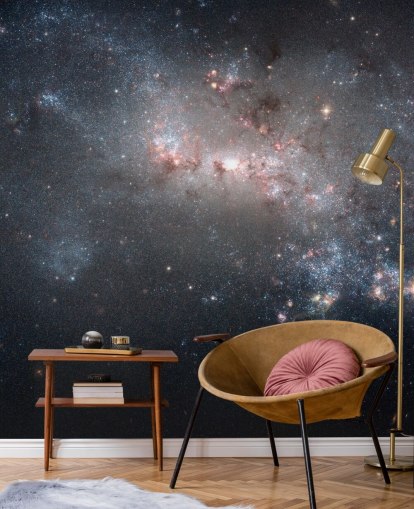 Stellar Fireworks Ablaze in Galaxy NGC4449 Mural