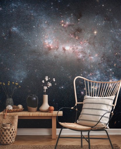 Stellar Fireworks Ablaze in Galaxy NGC4449 Mural