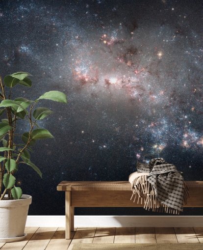 Stellar Fireworks Ablaze in Galaxy NGC4449 Mural