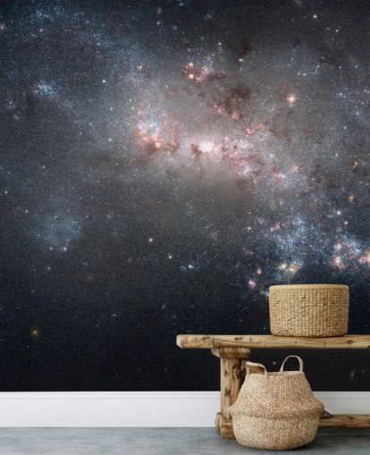 Stellar Fireworks Ablaze in Galaxy NGC4449 Mural