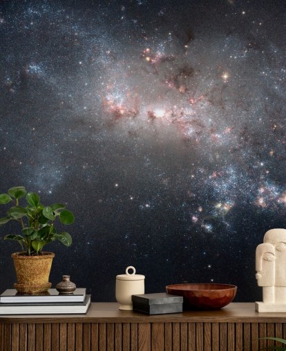 Stellar Fireworks Ablaze in Galaxy NGC4449 Mural