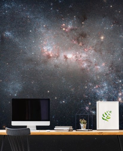 Stjärnfyrverkerier brinner i Galaxy NGC4449 väggmålning